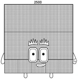 Numberblock 2500 - Math Learning with Friendly Number Character 🧑🏫🔢👑