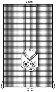 Numberblock 2700 with a Rainbow Heart and Tower Design 🌈❤️🔢