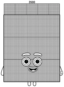 Numberblock 3500: Friendly Giant Number with a Blue Top 🔢💙