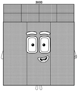 Numberblock 3800 - Friendly Number with Bold Design 🔢😊