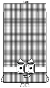Numberblock 4500: Tall Meadow-Colored Giant with a Cool Blue Roof 🔢🌿🔵