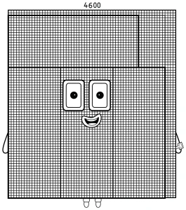 Numberblock 4600 with a Playful Face and Bold Corner Accent 🔢🎨