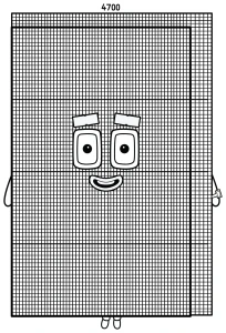 Numberblock 4700 with a Friendly Face and Rainbow Side 🔢🌈