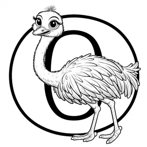 Ostrich with Letter O 🦩🔠