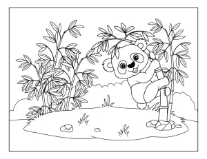 Happy Panda Climbing Bamboo in a Forest Clearing 🐼🎍🌿🍃🌳