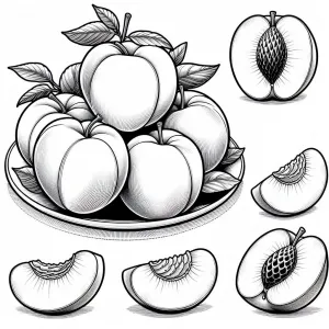 Peaches on a Plate and Cut in Pieces 🍑🍽️🔪