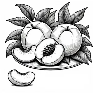 Peaches on a Plate and Cut in Pieces 🍑🍽️🔪