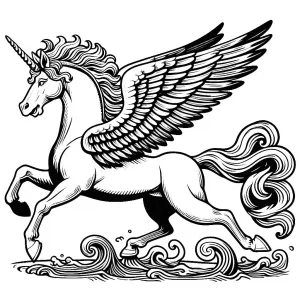 Ancient Greek Pegasus with Horn and Wings 🦄🕊️