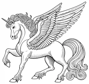 Ancient Greek Pegasus with Wings and Horn Walking 🚶🐴