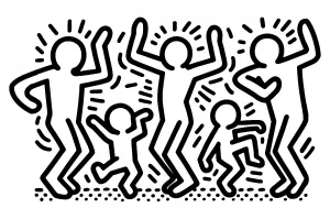 People (Adults & Children) Dancing Keith Haring Inspired 🎨💃🕺