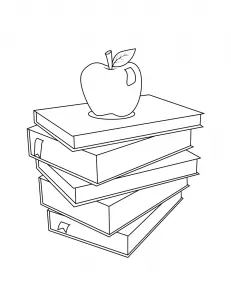Pile of Books with Apple on Top 📚🍎🎓✨
