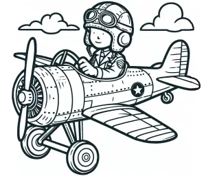 Kid Pilot in First World War Airplane 🧑‍✈️🛩️