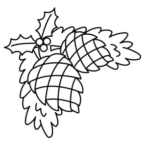 Pine Cones with Holly and Evergreen Needles Christmas Decoration π²π