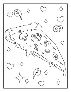 Slice of Pizza with Shrimp Mushroom Spinach and Cheese 🍕🧀🍤🍄✨