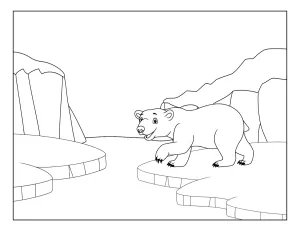 Polar Bear on Ice in Arctic Landscape 🐾❄️🐻‍❄️