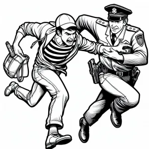 A Police Officer Catching a Thief 👮♂️🏃♂️