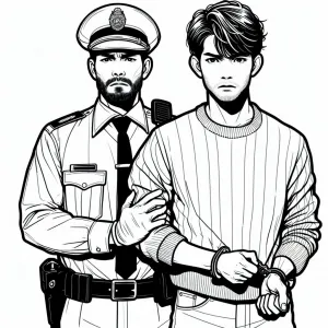 A Police Officer Holding a Handcuffed Thief 👮‍♂️🤝