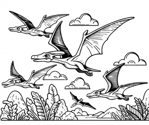 Pterosaurs Dinosaurs Flying above Land and Water 🦕🌊✈️