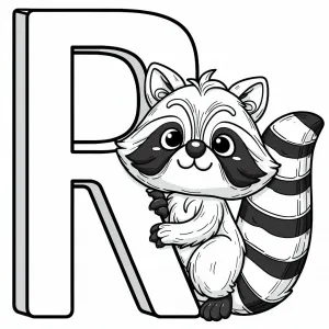 Racoon with Letter R 🦝🌳