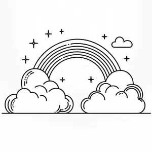 Rainbow with Clouds 🌈☁️