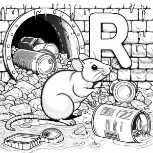 Rat in Sewage Garbage with Letter R 🐀🗑️🌳