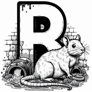 Rat in Sewage Garbage with Letter R 🐀🗑️🌳