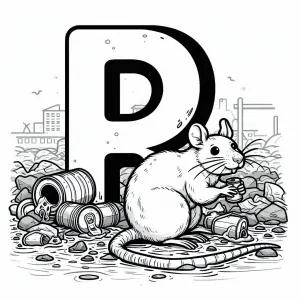 Rat in Sewage Garbage with Letter R 🐀🗑️🌳