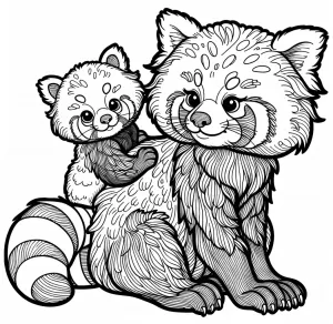 Red Panda with Cute Baby 🐼🌳👶