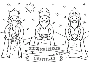 Reyes Magos Holding Gifts Wishing You a Blessed Christmas under the Starry Sky 🎄🌟🙏🎁