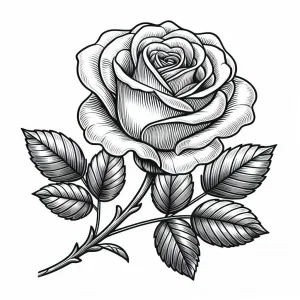 Rose Flower with Leaves ๐น๐