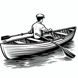 Rowing Boat with Man 🚣‍♂️