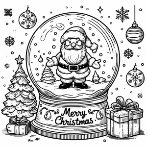 Santa 🎅🏻 Claus in Snowglobe with Christmas tree and Gifts 🎄🎁