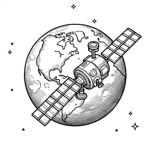 Satellite Above Earth 🛰️🌍