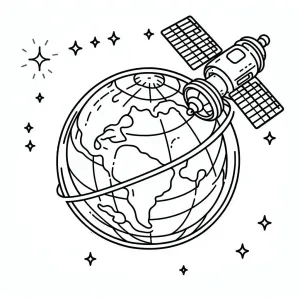 Satellite Orbiting around Earth 🛰️🌍