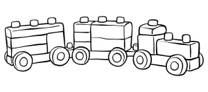 Simple Wooden Toy Train Set with Two Wagons and Blocks on Sticks 🚂🧸🛤️🌟