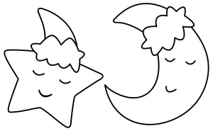 Sleeping Star and Moon with Nightcaps πβπ΄π€π