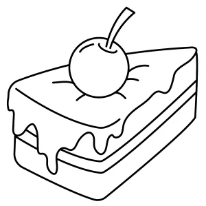 Slice of Cake with Cherry on Top and Dripping Frosting 🍰🍒🎂😋✨