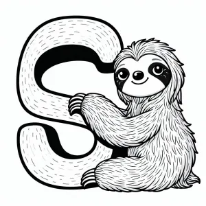 Sloth with Letter S 🦥