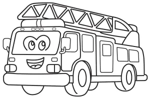 Smiling Fire Engine with Ladder - Kids Fun Learning 🚒🔥😊🔔🌟