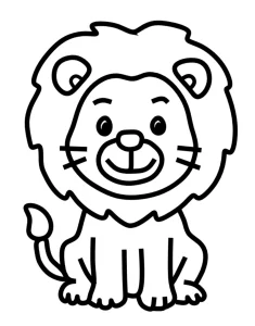 Smiling Lion Sitting with a Fluffy Mane 🦁🌿😊👑✨