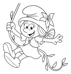 Smurf Lily Swinging Joyfully Through the Forest Vines 🌸🌼😊