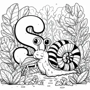 Snail Eating a Leaf with Letter S ππ
