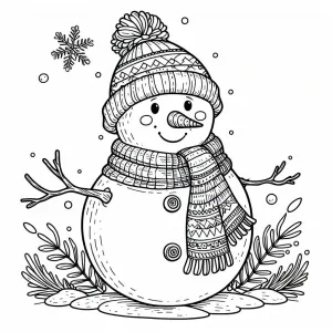 Snowman ⛄ with Scarf and Hat ❄️🧣🎩