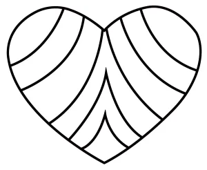 Sparkly Geometric Rainbow Heart with Wavy Segments  💖🌈✨