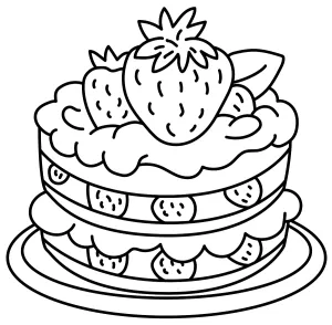 Strawberry Layer Cake with Cream 🍓🍰🎂