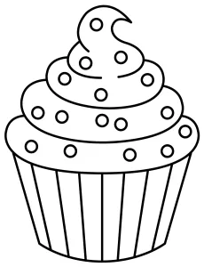 Striped Cupcake with Swirled Frosting and Colorful Sprinkles 🧁🎉🌈