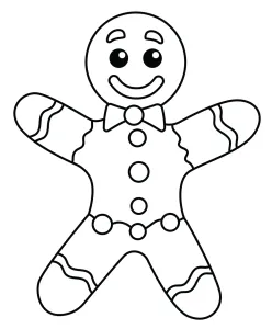 Sweet Gingerbread Man with Bow and Buttons 🍪🎄😊🎀