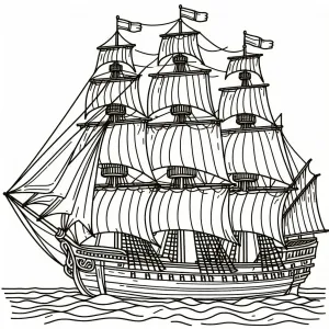 Tall Ship on Sea 🚢🌊