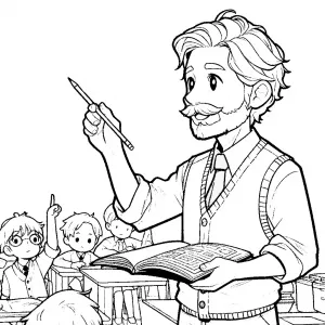 Teacher Explaining and a Boy Raising Hand 👩‍🏫📚👦