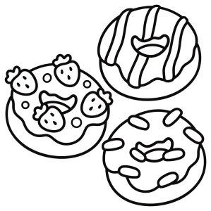 Three Delicious Donuts with Cute Decorationsπ©β¨π₯―
